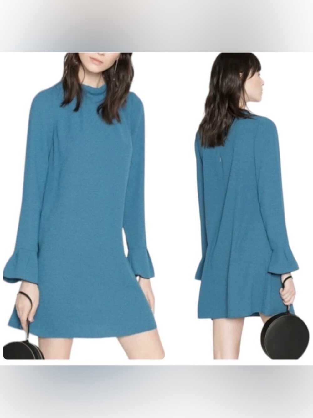 & Other Stories | Frilled Flare Cuff Long Sleeve Shift Dress